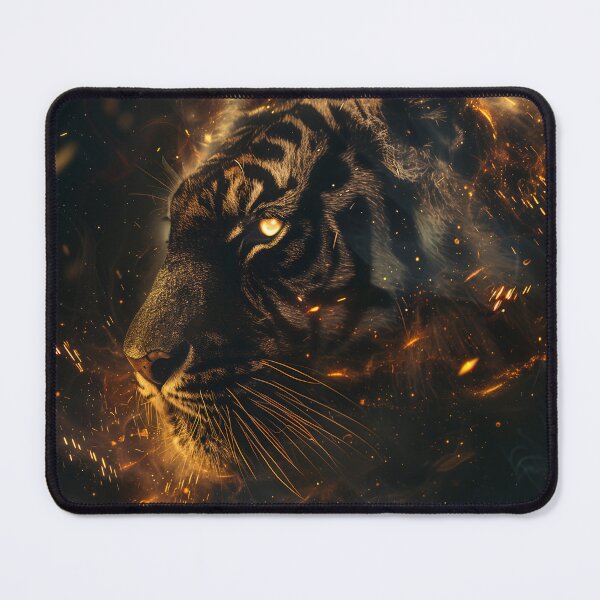 Item preview, Fiery Tiger Glowing Eyes Portrait designed and sold by QuantumDrift.