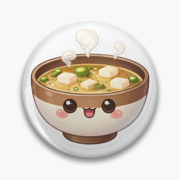 Item preview, Cute Kawaii Miso Soup – Japanese Food Lover Sticker designed and sold by DesignEG.