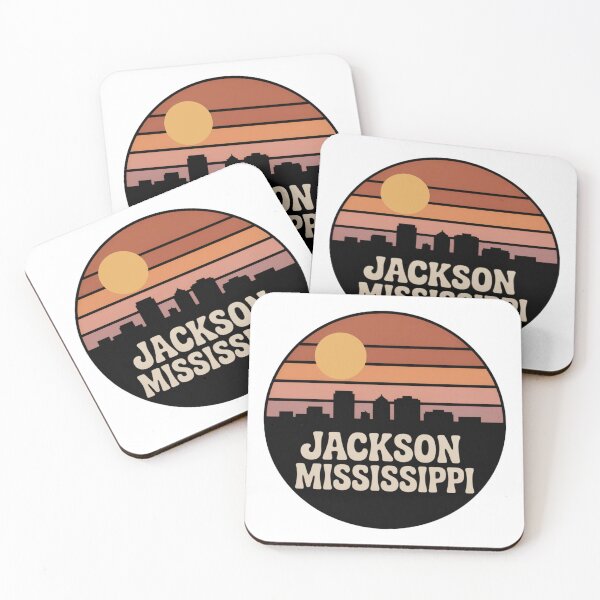 Item preview, Jackson Mississippi: Warm Sunset Skyline Badge designed and sold by CircinusStore.