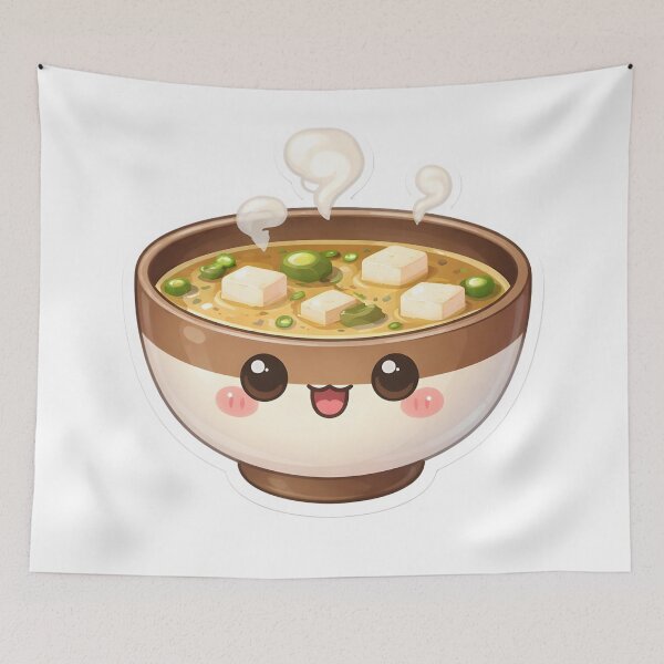 Item preview, Cute Kawaii Miso Soup – Japanese Food Lover Sticker designed and sold by DesignEG.