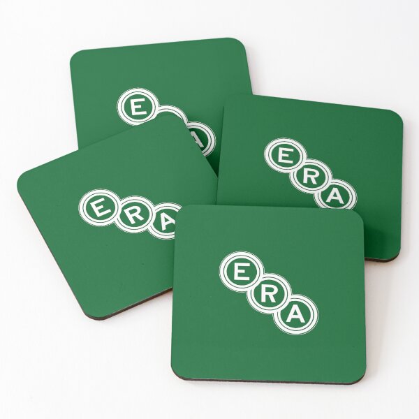 Item preview, ERA (English Racing Automobiles) emblem (1933-1954) - white print - small emblem version designed and sold by retropetrol.