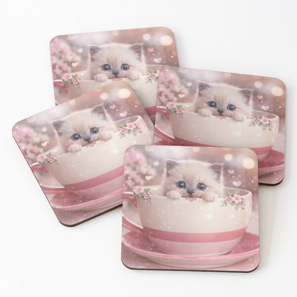 Item preview, Cute Kitten in Teacup Kawaii Aesthetic Cat Lover Design designed and sold by Sadia  Jannat.