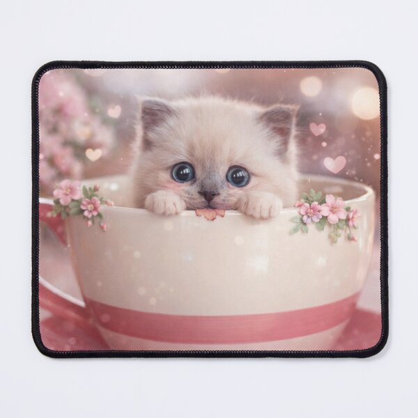 Item preview, Cute Kitten in Teacup Kawaii Aesthetic Cat Lover Design designed and sold by Sadia Jannat.