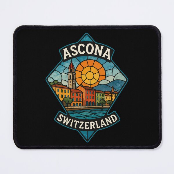 Item preview, Ascona Switzerland Stained Glass Art Travel designed and sold by TomFrontierArt.