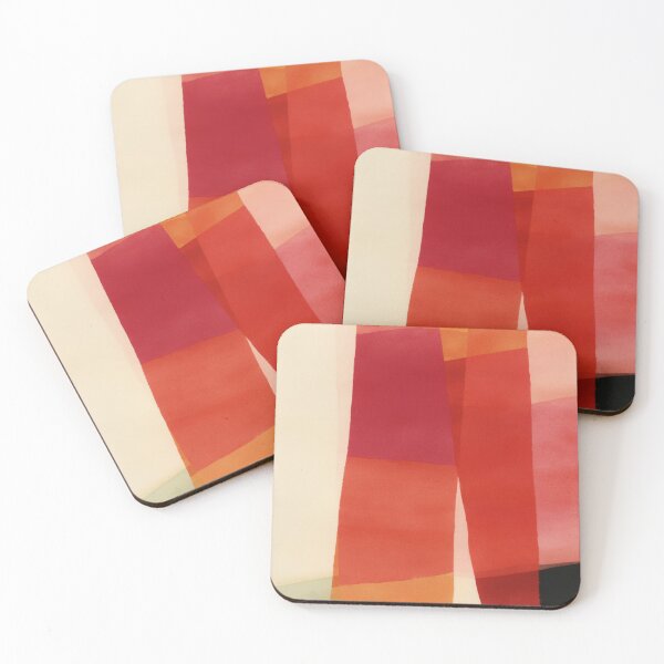 Item preview, A warm abstract design built with layered color blocks in red, orange, and cream tones. The soft transitions and simple composition create a balanced, modern look with a calm visual presence. designed and sold by trajeado14.