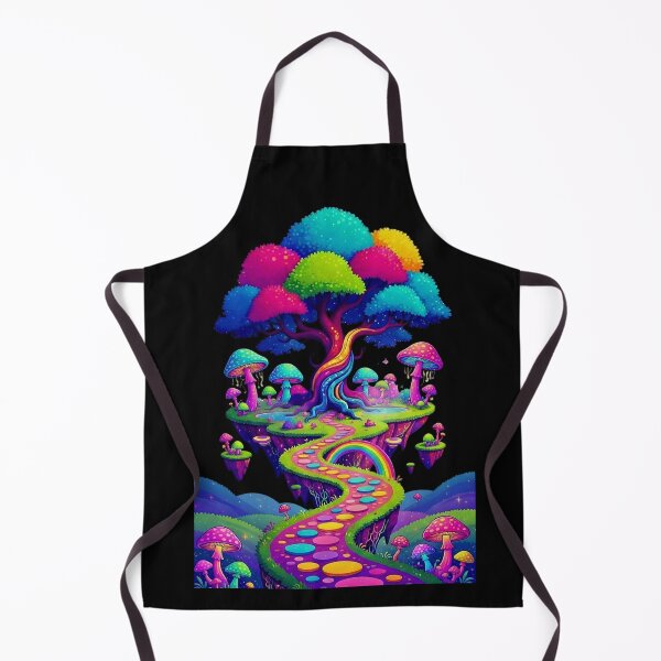 Item preview, Psychedelic Floating Island with Rainbow Tree & Magic Mushrooms - Whimsical Fantasy Art designed and sold by David Brookes Digital.