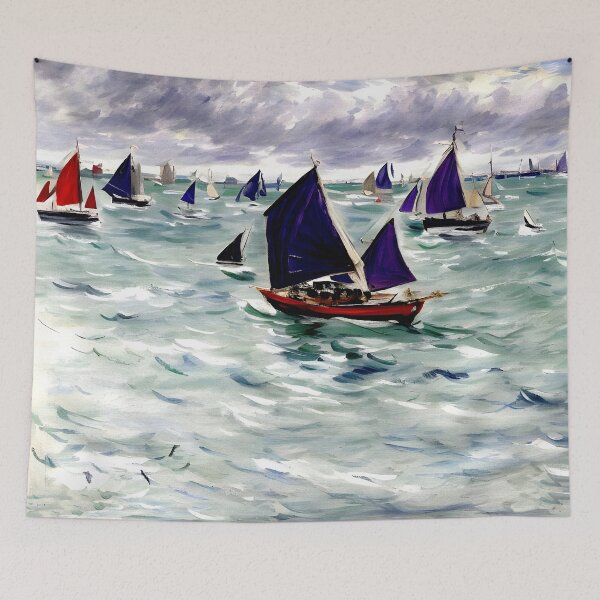 Item preview, Fishing Boats off Pourville designed and sold by artdesignsnow.