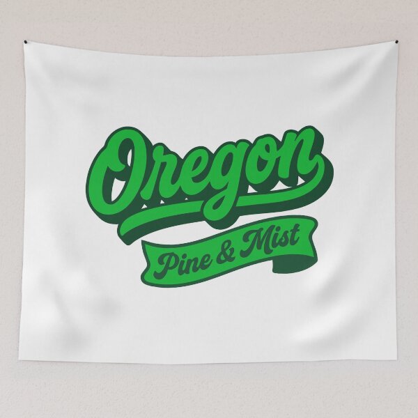 Item preview, Vintage Oregon Pine & Mist | Retro Pacific Northwest designed and sold by Cozy-Old-Pub.