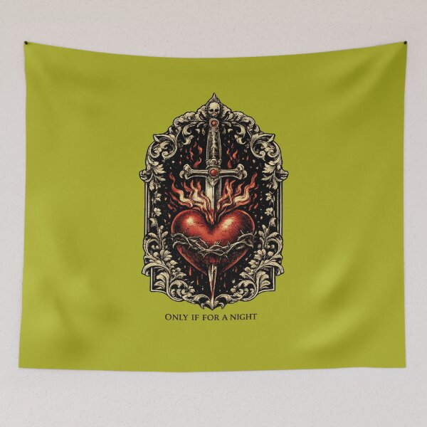 Item preview, Gothic Sacred Heart Dagger Shirt – Only If For A Night – Dark Romantic Witchcore Tattoo Art Tee designed and sold by From Cyryl with Love.