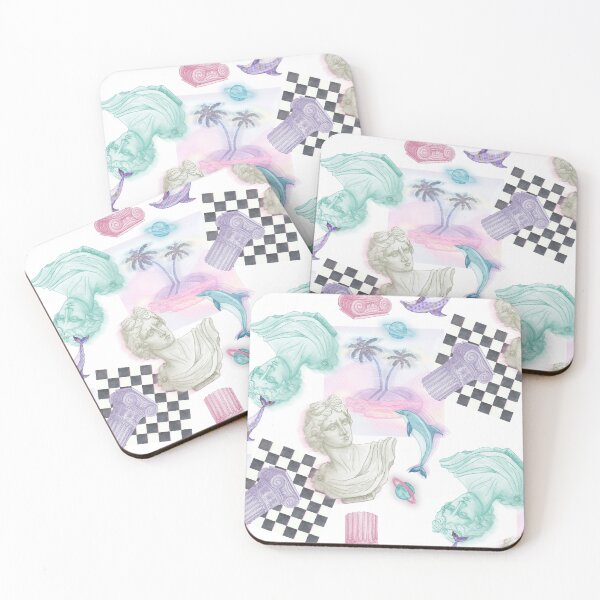 Item preview, Vaporwave Dreams | Collage on White Background designed and sold by Doodle Finch Designs.