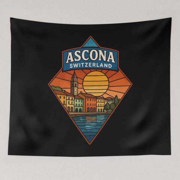 Item preview, Ascona Switzerland Stained Glass Travel designed and sold by TomFrontierArt.