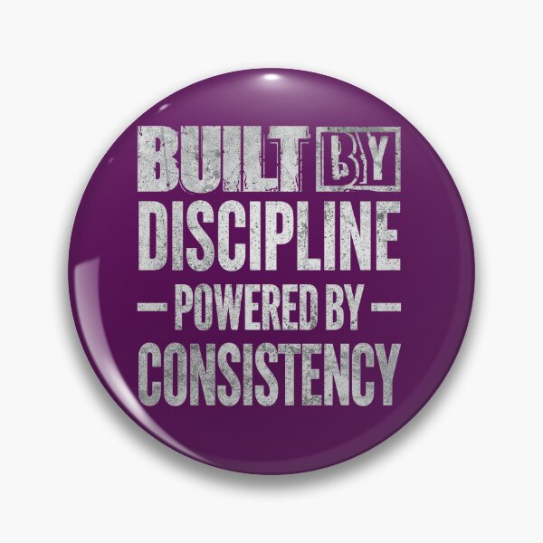 Item preview, Built by Discipline Powered by Consistency Minimalist Gym Motivation Quote T-Shirt Sticker designed and sold by guchieworldcollection.