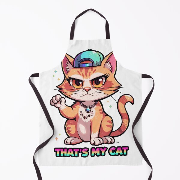 Item preview, That's My Cat — Bold Anime Tabby Cat with Rainbow Cap Raising Fist, Sassy Cat Art designed and sold by BOONEEX.