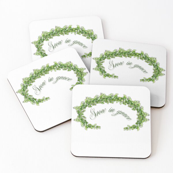 Item preview, Grow in Grace – Elegant Greenery Wreath Minimal Nature Quote designed and sold by FunForgeStudio.