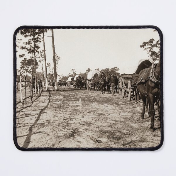 Item preview, Civil War Army Wagon Train Historic Sepia Photograph designed and sold by TheSoulOfArt.