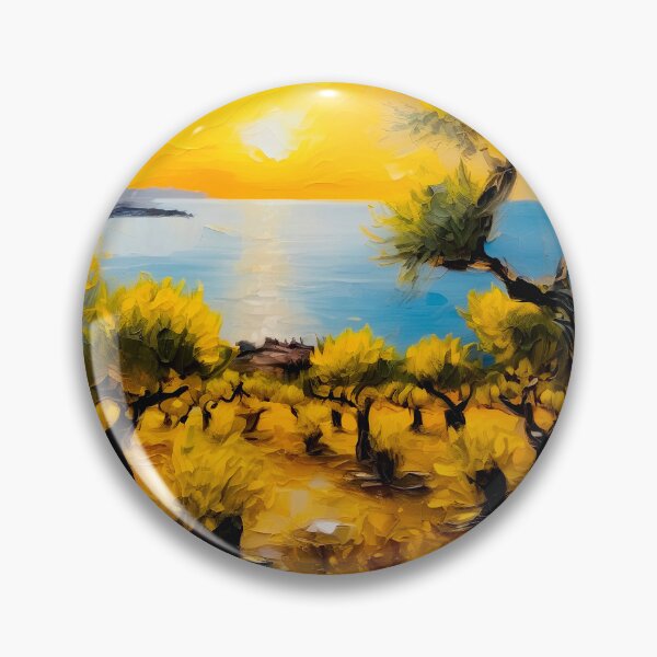 Item preview, Sunset over olive grove designed and sold by Island Art Studios.