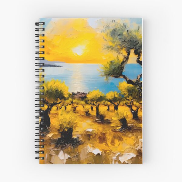 Item preview, Sunset over olive grove designed and sold by Island Art Studios.