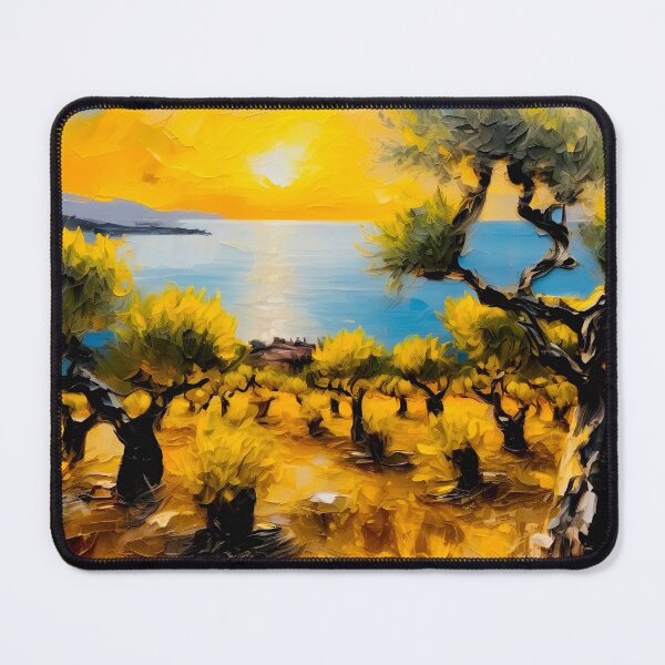 Item preview, Sunset over olive grove designed and sold by Island Art Studios.