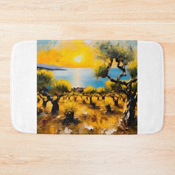 Item preview, Sunset over olive grove designed and sold by Island Art Studios.