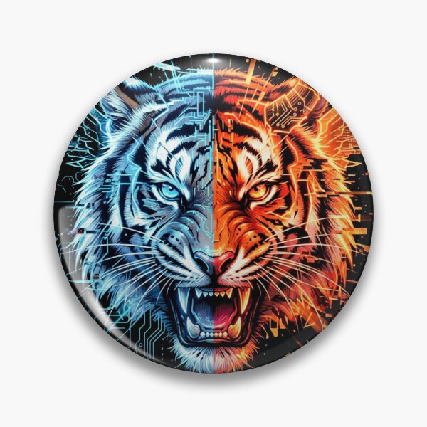 Item preview, Glitch Tiger designed and sold by Stickersdevelop.