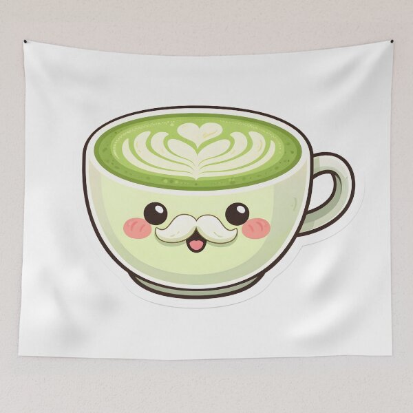 Item preview, Kawaii Matcha Latte – Cute Cafe Aesthetic Design designed and sold by DesignEG.