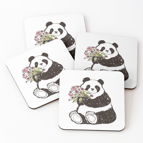 Item preview, Panda gives flowers designed and sold by Nininshop.