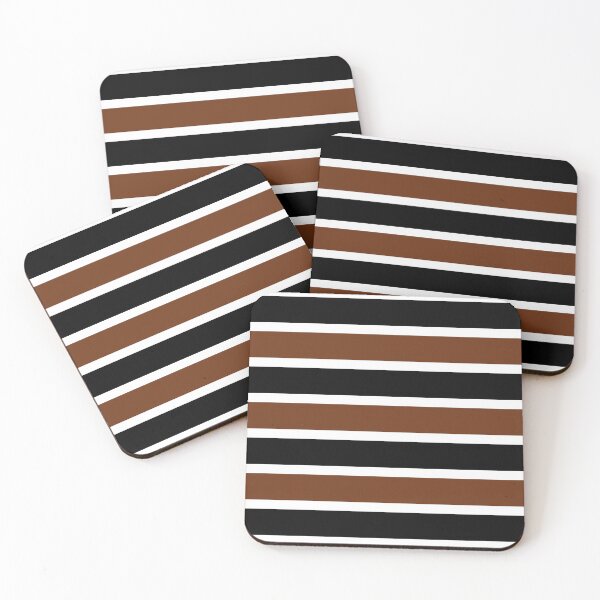Item preview, Brown, Black and White Horizontal Stripes Pattern designed and sold by PurplleArtz .