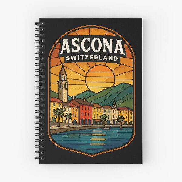 Item preview, Ascona Switzerland Retro Stained Glass Travel designed and sold by TomFrontierArt.