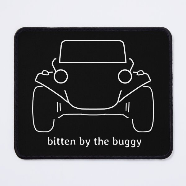 Item preview, 1960s classic dune buggy "bitten by the buggy" pun white designed and sold by soitwouldseem.