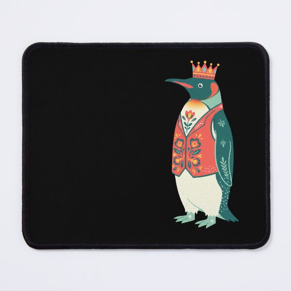 Item preview, Regal Floral Folk Art King Penguin Character – Scandinavian Folk Art by heidiannemorris © designed and sold by FOLK ART FUSION by heidiannemorris.