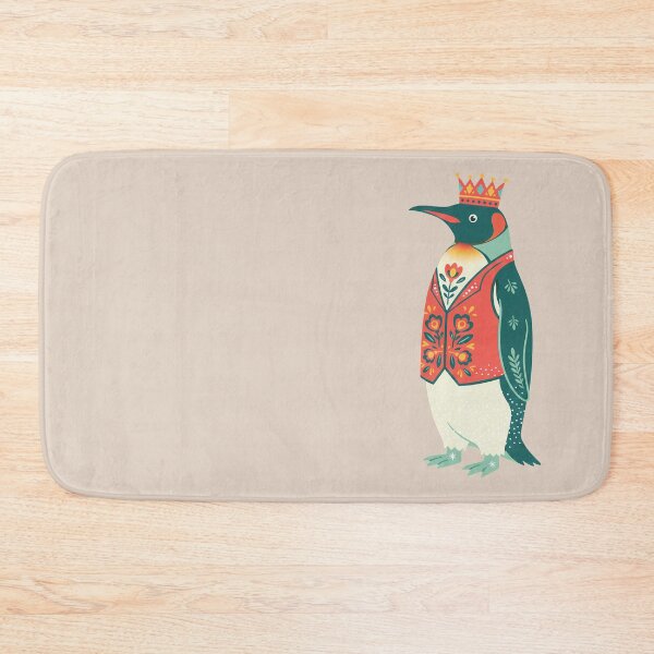 Item preview, Regal Floral Folk Art King Penguin Character – Scandinavian Folk Art by heidiannemorris © designed and sold by FOLK ART FUSION by heidiannemorris.