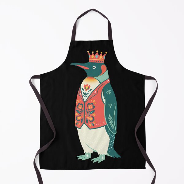 Item preview, Regal Floral Folk Art King Penguin Character – Scandinavian Folk Art by heidiannemorris © designed and sold by FOLK ART FUSION by heidiannemorris.