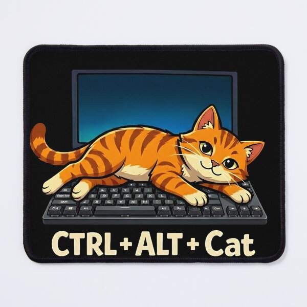 Item preview, Ginger Cat on Keyboard CTRL ALT CAT Gamer designed and sold by Hepic.