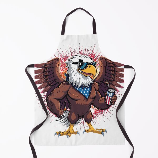 Artikelvorschau, Patriotischer Weißkopfseeadler-Aufkleber – Muskulöser Adler mit Sonnenbrille und Sternen-Halstuch, lustiges amerikanisches Motiv zum 4. Juli entworfen und verkauft von BOONEEX.