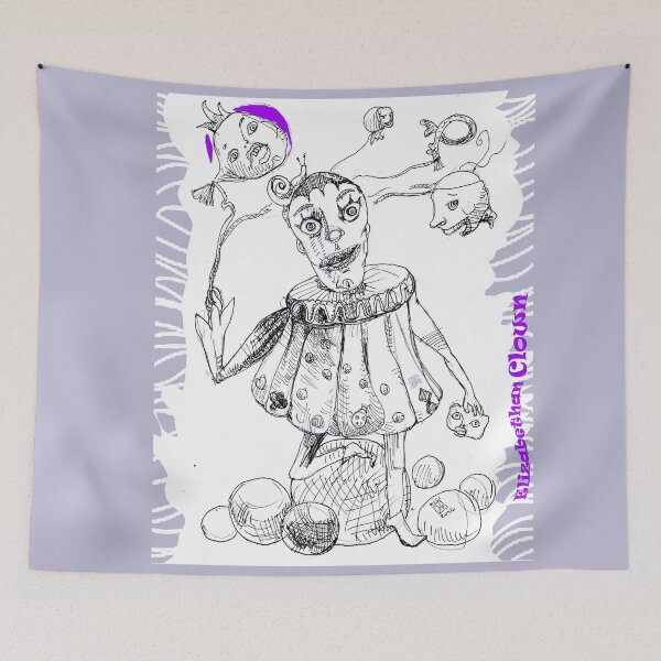 Item preview, Elizabethan Clown With Balloons (Drawing by ACCI) designed and sold by VanyssaGraphics.