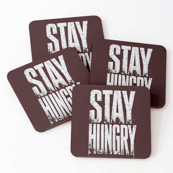 Item preview, Stay Hungry White Grunge Distressed Text on Black designed and sold by Dejbar.