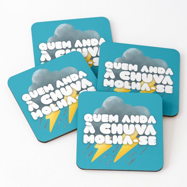 Item preview, Quem Anda à Chuva Molha-se — Portuguese Proverb Storm Design designed and sold by DILMIK..