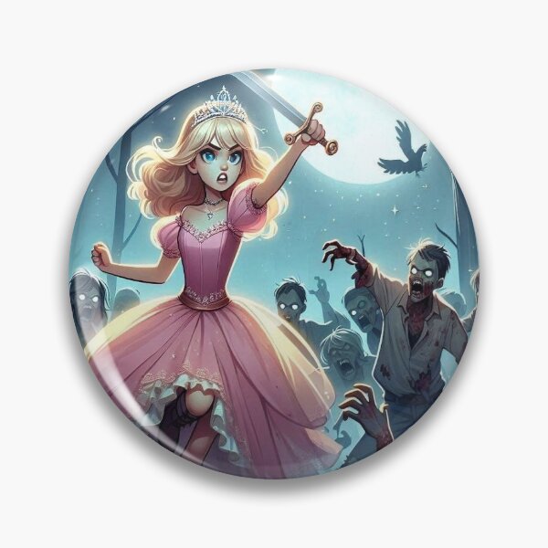 Item preview, Princess Fighting Zombies designed and sold by Fullmoonfall Trinkets.