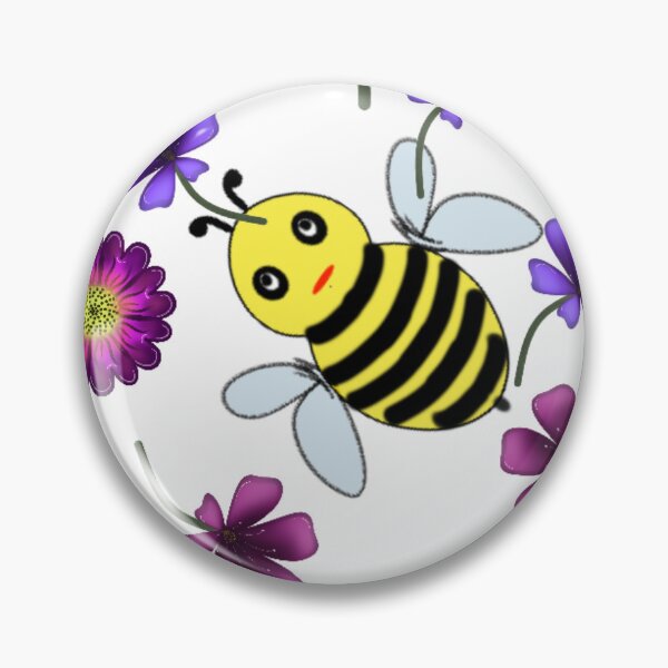 Item preview, Busy Bee Meadow: Cute Bumblebee and Purple Floral Pattern designed and sold by HopeAndHustle.