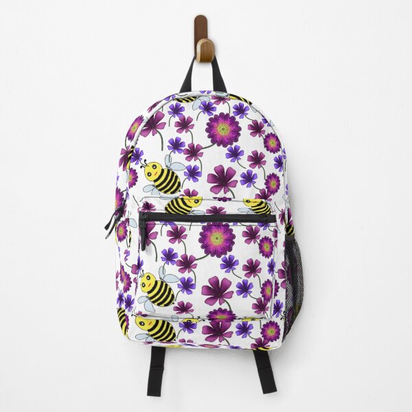 Item preview, Busy Bee Meadow: Cute Bumblebee and Purple Floral Pattern designed and sold by HopeAndHustle.