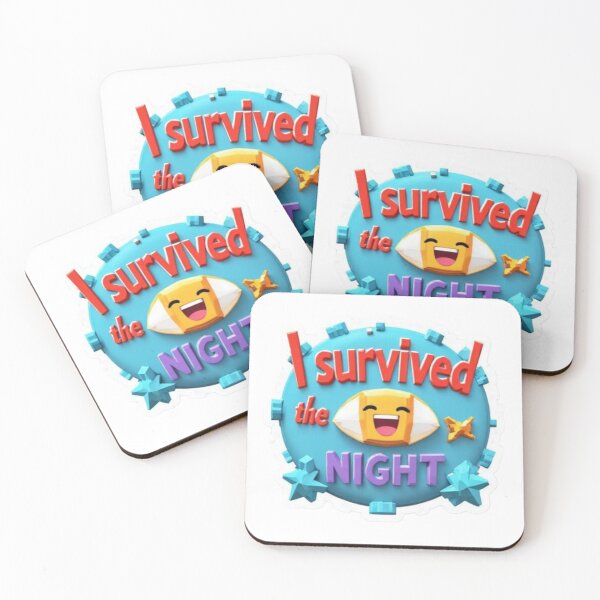 Item preview, I Survived the Night — Bold Funny Cartoon Badge Sticker designed and sold by BOONEEX.