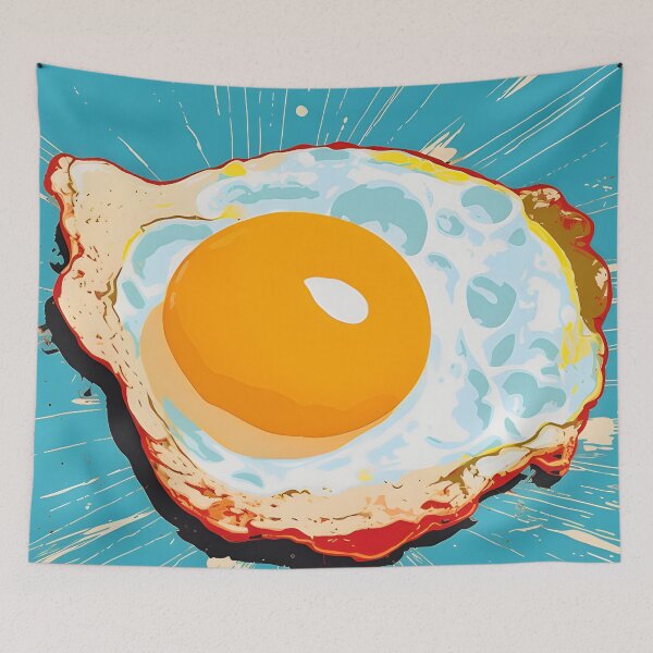 Item preview, Fried Egg Pop Art Sticker – Retro Food Art Print designed and sold by ArtFireGallery.