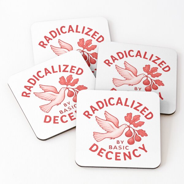 Item preview, Radicalized By Basic Decency Encourages Standing Up For Rights Dove Olive designed and sold by SkeletonsDanger.