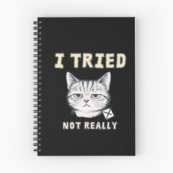 Item preview, I Tried Cat Shirt, Not Really Funny Cat Tee, Deadpan Sarcastic Cat Minimalist T-Shirt, Lazy Humor Design designed and sold by AdicretorDesign.