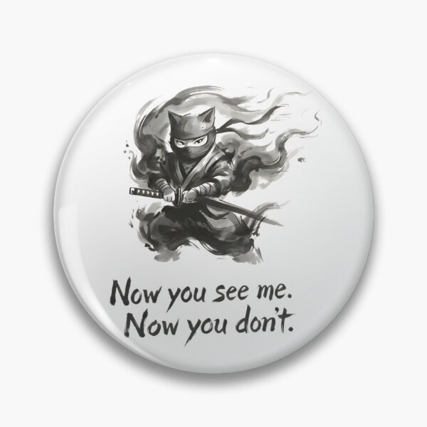 Item preview, Ninja Cat Sumi-e Ink Wash Stealth Quote designed and sold by Hepic.