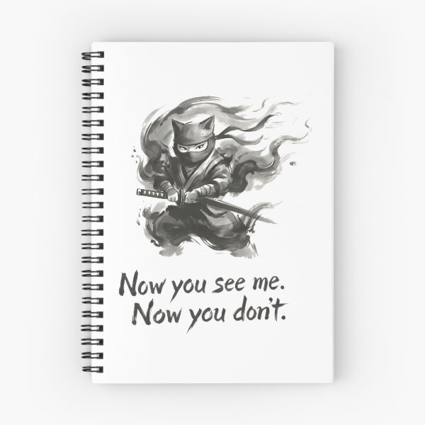 Item preview, Ninja Cat Sumi-e Ink Wash Stealth Quote designed and sold by Hepic.