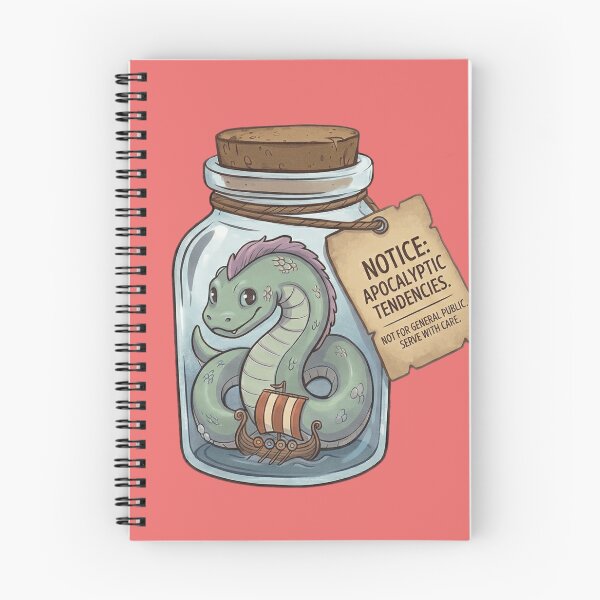 Item preview, Cute Jörmungandr in a Jar - Kawaii Norse Mythology Art designed and sold by MythoWorldddd.