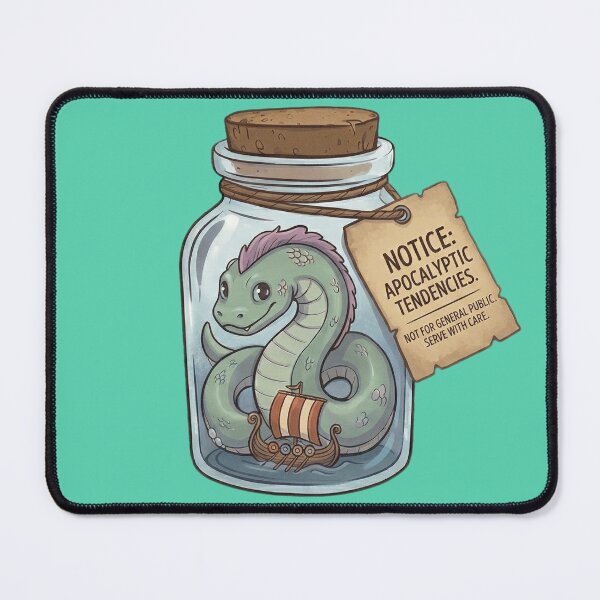Item preview, Cute Jörmungandr in a Jar - Kawaii Norse Mythology Art designed and sold by MythoWorldddd.