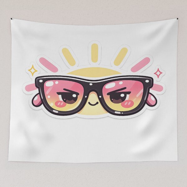 Item preview, Cute Kawaii Sunglasses Character – Cool Summer Vibes Sticker designed and sold by DesignEG.