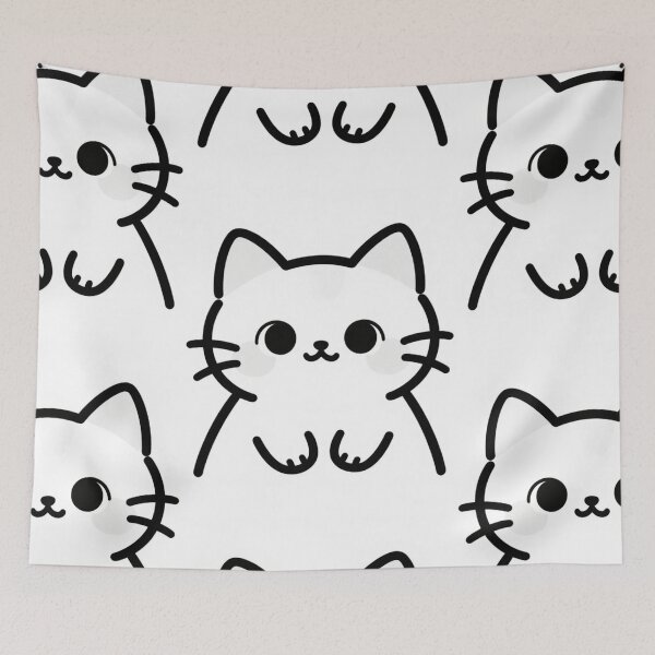 Item preview, black and white cat  designed and sold by Shazzi_shop.